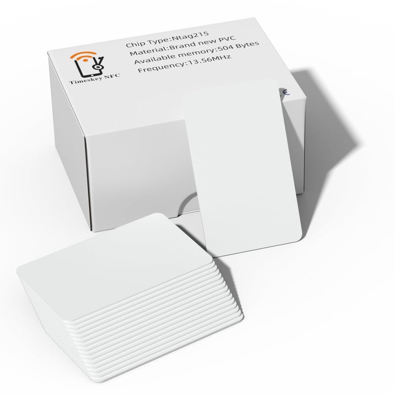 Timeskey NFC Tag Ntag215 NFC Cards NFC Business Card Blank NFC Card NFC215 Cards Rewritable NFC Tags Compatible iPhone and NFC Enabled Mobile Phones and Devicesï¼ˆ100pcsï¼‰ - Image 1